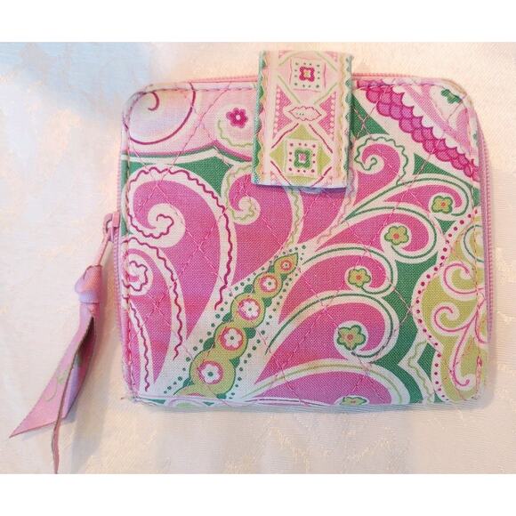 Vera Bradley Capri Melon Wallet Mini Trifold Pink - Picture 1 of 5